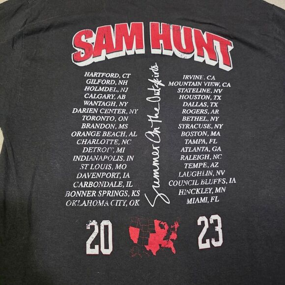 Sam Hunt 2023 Summer On The Outskirts Tour / Concer Tee Shirt Mens Size Small - Picture 6 of 8